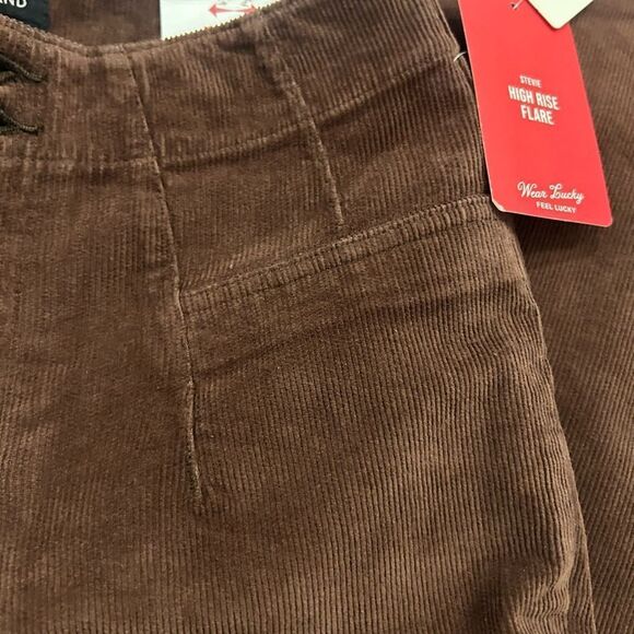 NWT brown corduroy high rise flare - Picture 8 of 9